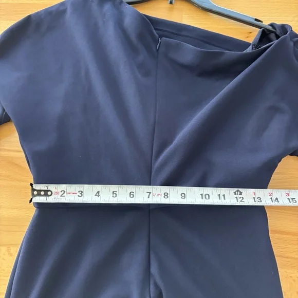 Betsy Adam Women’s 6 Madeline long maxi scuba crepe off the shoulder drop dress - Picture 6 of 11